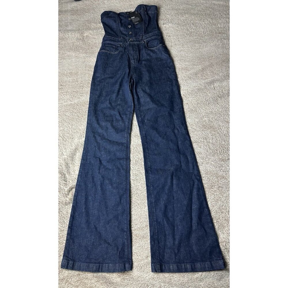 Paige Sansa Denim Strapless Jumpsuit Sz 2 NEW Retails $329 - Picture 7 of 16